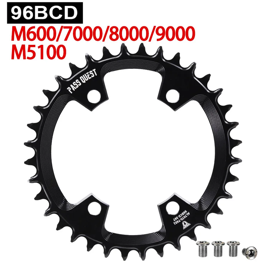 PASS QUEST BCD 96 BDC asymmetrical Crown 30 36 38T 48T 96bcd MTB Narrow Wide asymmetric chainring for M7000 M8000 M9000 M5100