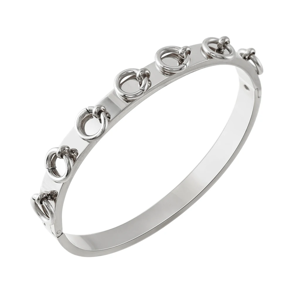 JINHUI New Design Gold Color Bracelet Gold Circular Design Bangle For Woman Stainless Steel Jewelry Hiphop Party Gift