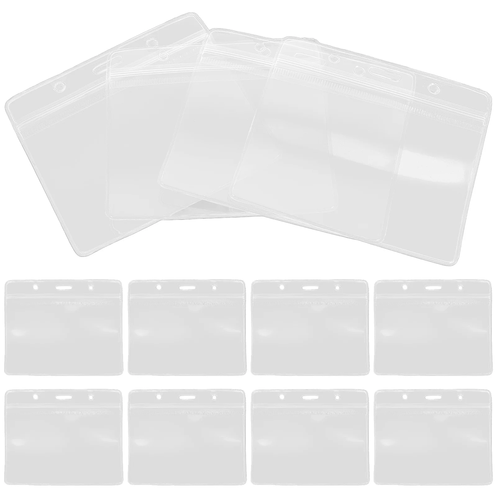 

50pcs Transparent Badge Holder Clear Card Sleeves For Id Cards Name Badge Anti-Scratch Protective Covers Reusable Cards Storage