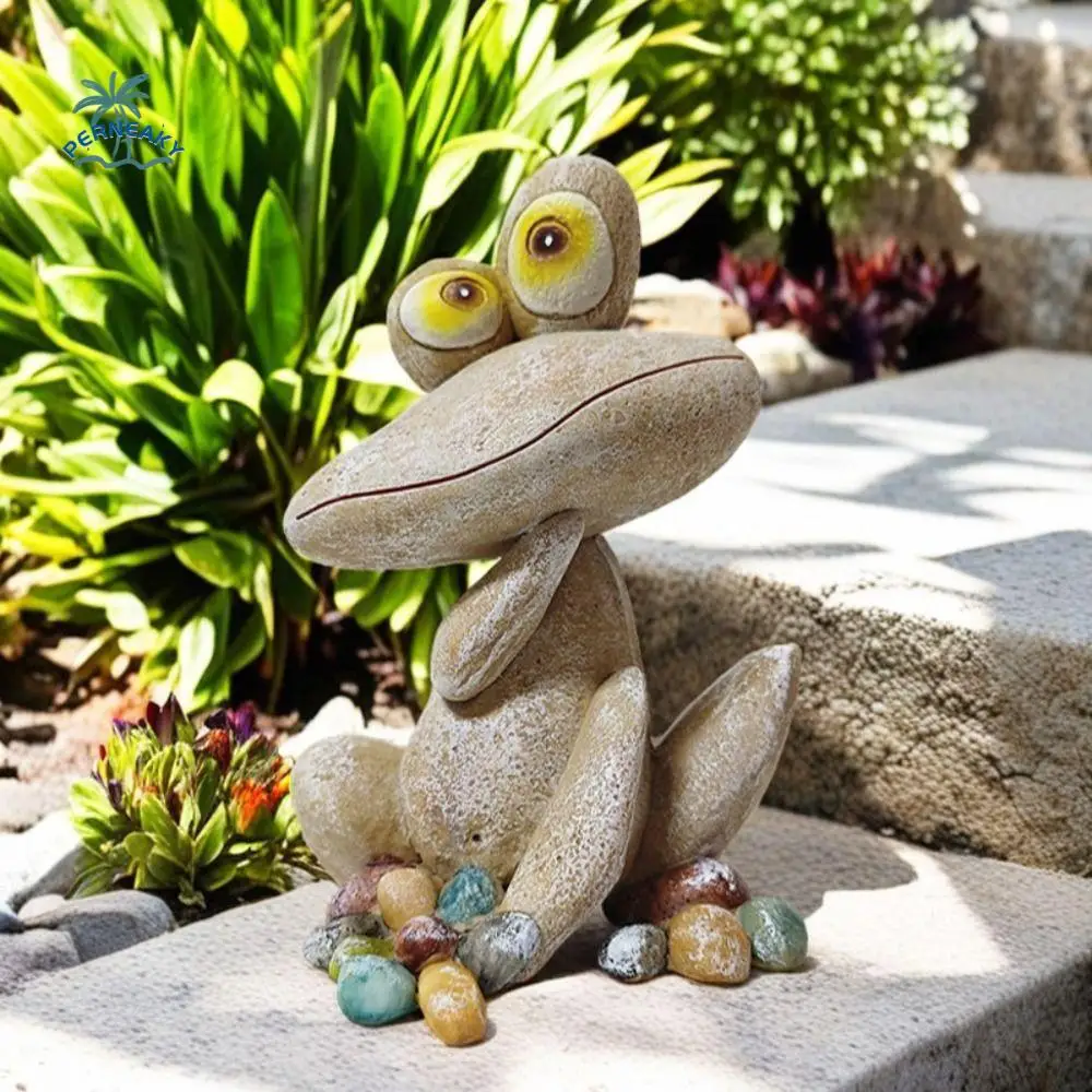 

Creative Resin Frog Statue Cartoon Handicraft Animal Sculpture Cute Miniatures Figurine Courtyard