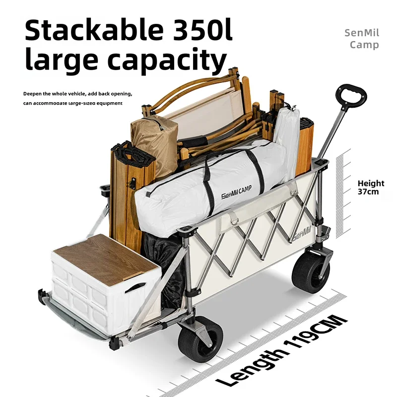 Camping Vehicle, Camping Cart, Outdoor Picnic Trailer, Children's Cart, Can Be Reclined and Has a Converging Design