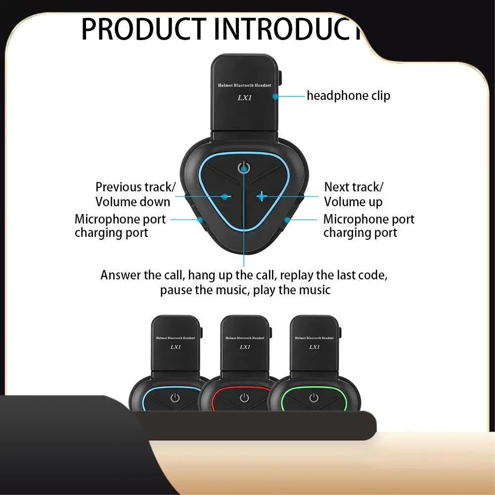 

LX1 Motorcycle Summer Helmet Special Bluetooth Headset Portable CVC Smart Noise Cancelling Takeaway Headset-T44C