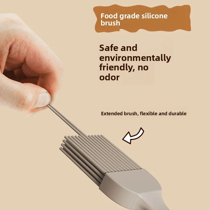 فرشاة زيت منزلية مقاومة لدرجات الحرارة العالية، زجاجة زيت متكاملة، فرشاة سيليكون للطعام، زجاجة فرشاة زيت #4