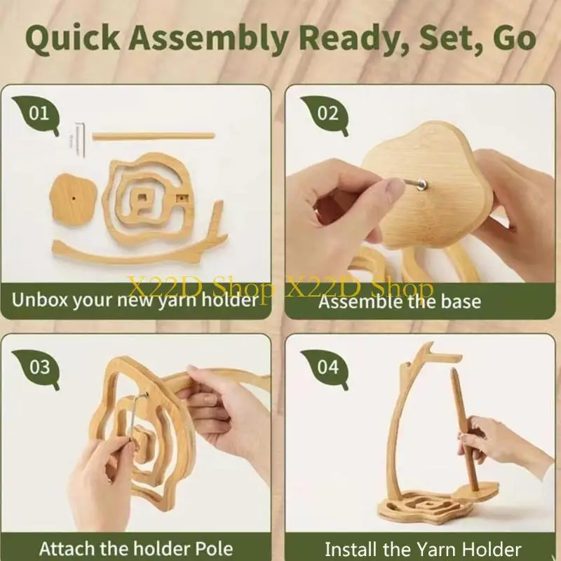 

X22D Держатель нити для пряжи Держатель деревянной пряжи Магнитный дозатор пряжи для вязания крючком