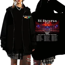 Ed Sheeran Mathematics Tour 2024  Zip Up Hoodie Sweatshirts Kpop Zipper Jacket Long Sleeve Coat Gift