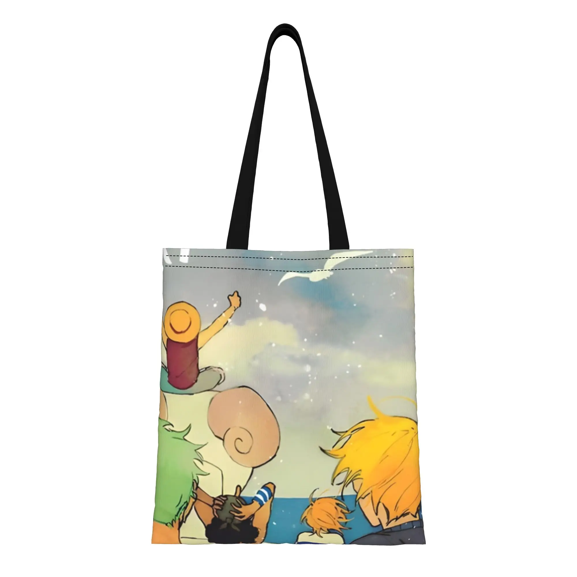 

Back to school season STRAWHATS TOP TOY One Piece Canvas Tote Bag Perfect for Grocery Women's Top-Handle Bags