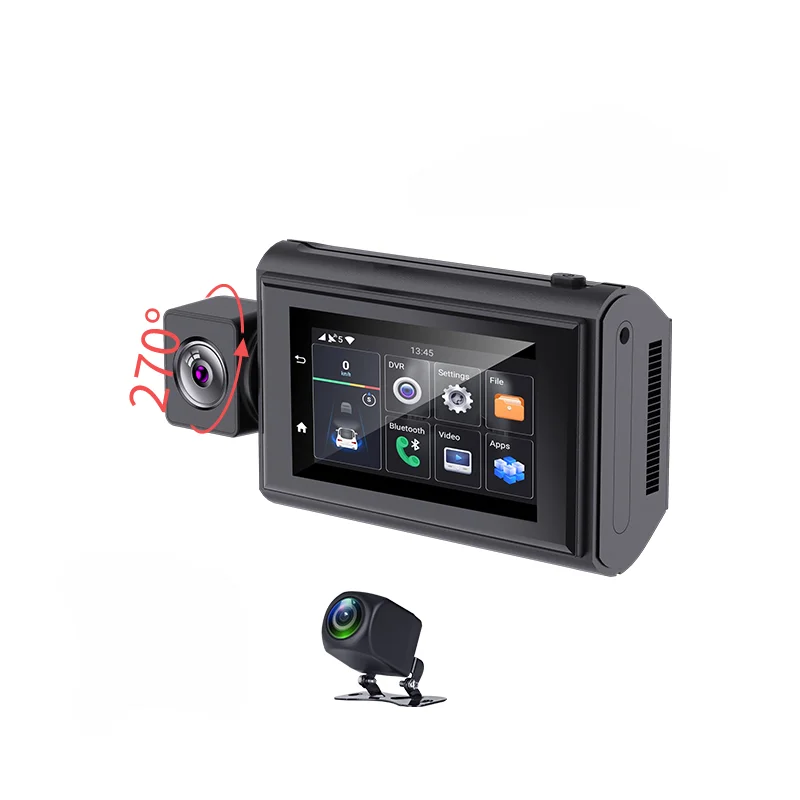 3-Inch Android 10 4+32G 4G IPS Screen Dashcam Enabled Dual Lens HD1080P Recording Live Streaming Car Black Box