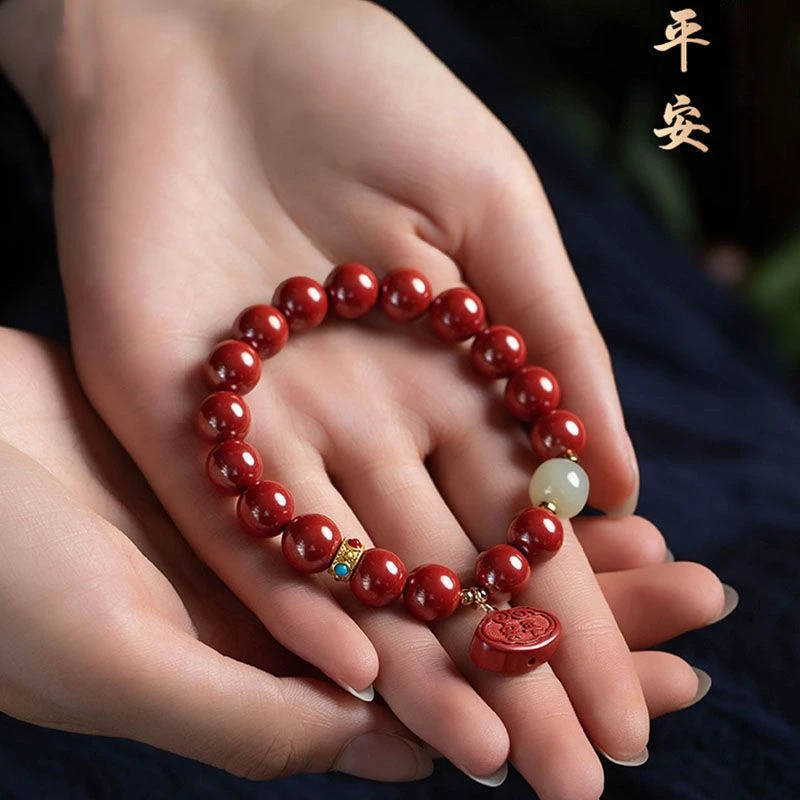 Zhu Sha Fu Lu Ping An Bracelet Women's Primordial Year Single Loop Bracelet