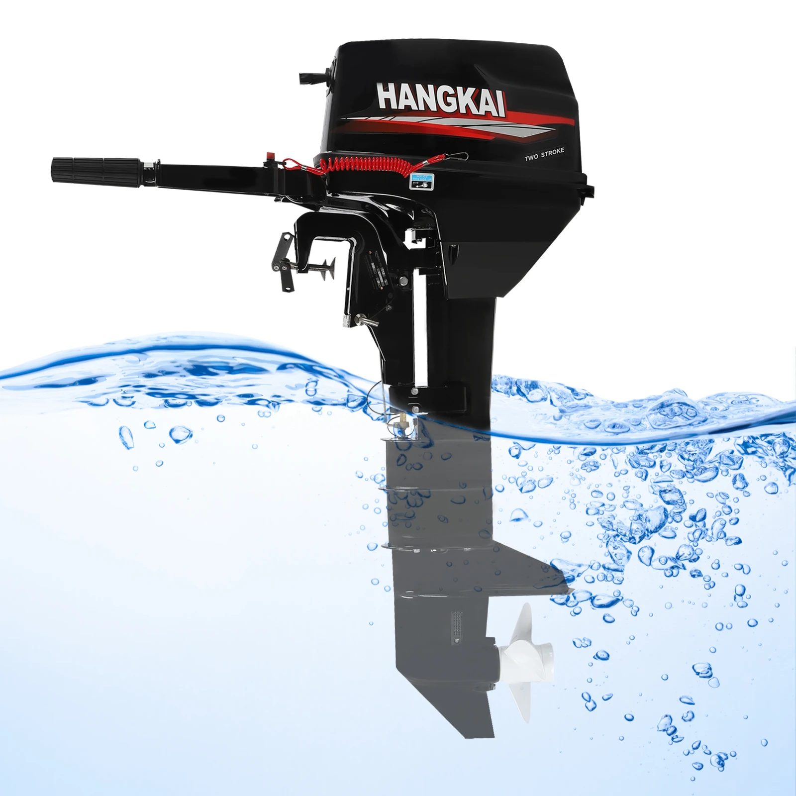 Hangkai  Accesorios For Boats 12hp Boat Outboard Motor Long Shaft, 2 Stroke  Boat Outboard Engine,Water Cooling System