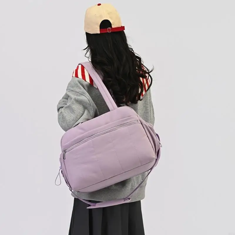 

Lightweight Women's Travel Shoulder Bag with Wet Dry Compartment Practical Nylon Handbag Multiple Storage Pockets