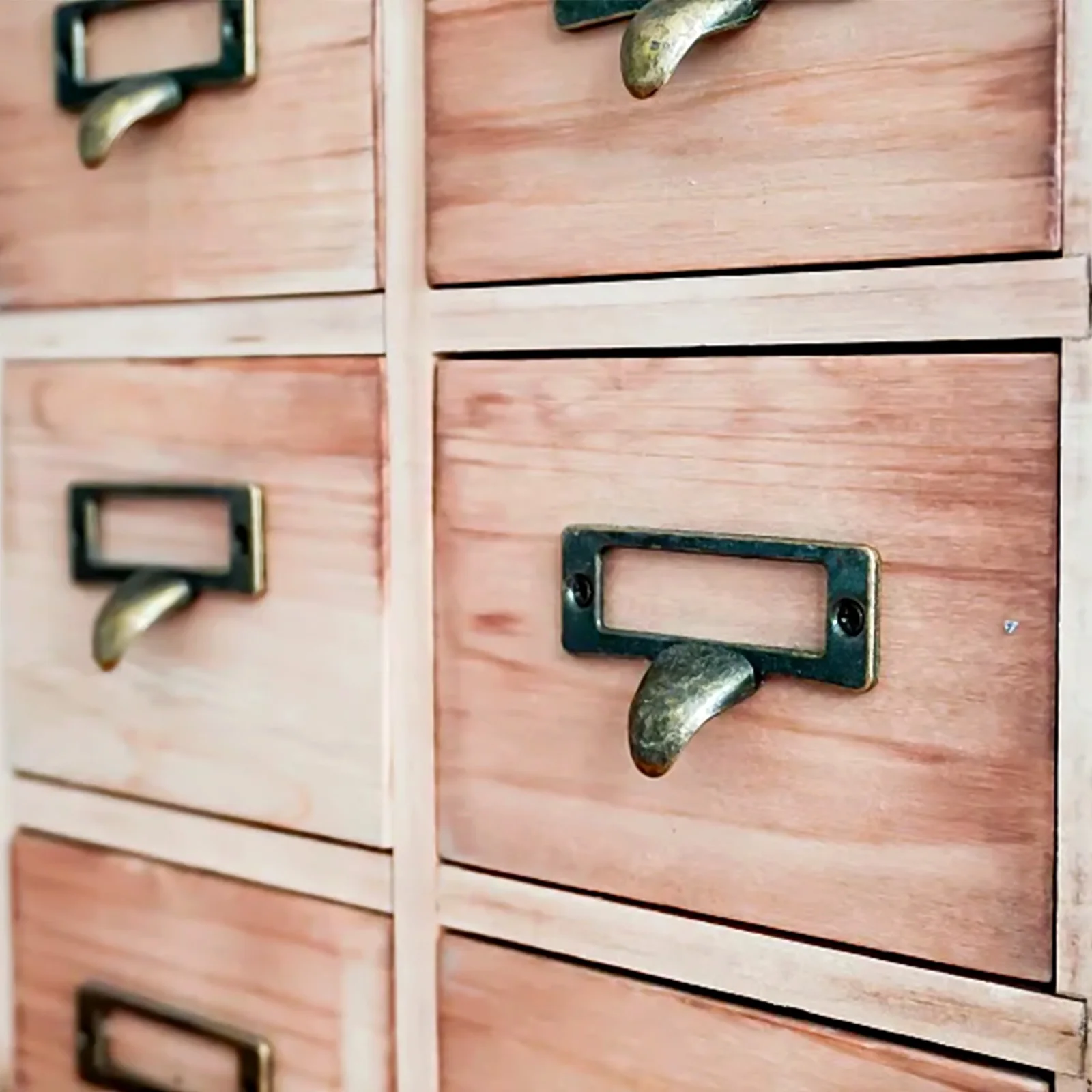 10PCS Antique Brass Cabinet Drawer Label Tag File Name Card Holder Frame Pull  Brand New And High Quality 2020 New