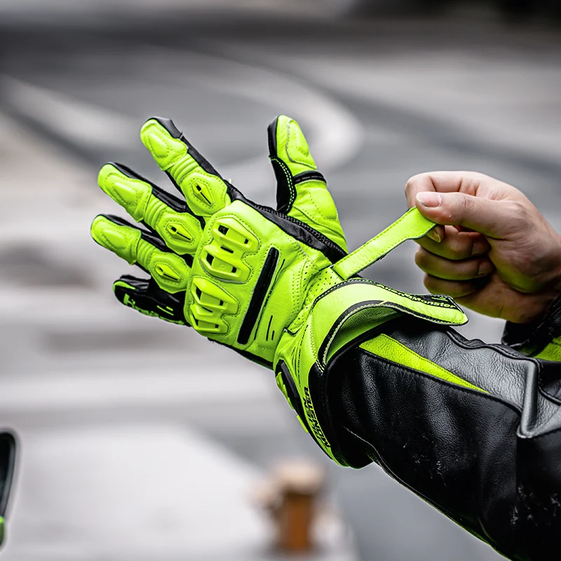 

Waterproof Motorcycle Gloves Leather CE Certification Gloves Long Abrasion-Resistant Riding Gloves with Knuckle Wrist Protection
