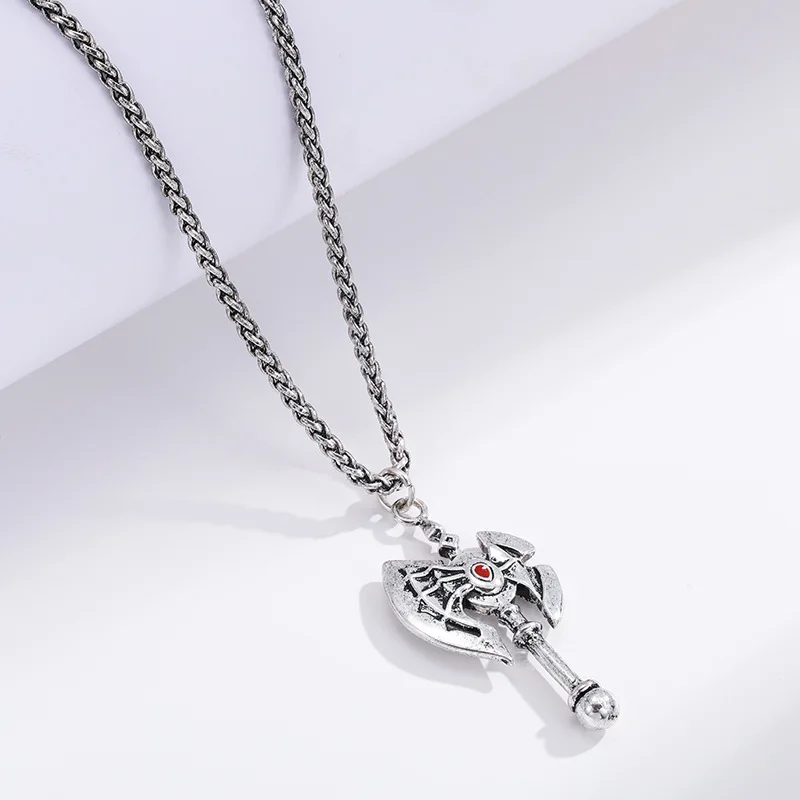 Kenjie, Honor of Kings game equipment, shadow tomahawk pendant, Thai silver effect, two-dimensional necklace for couples