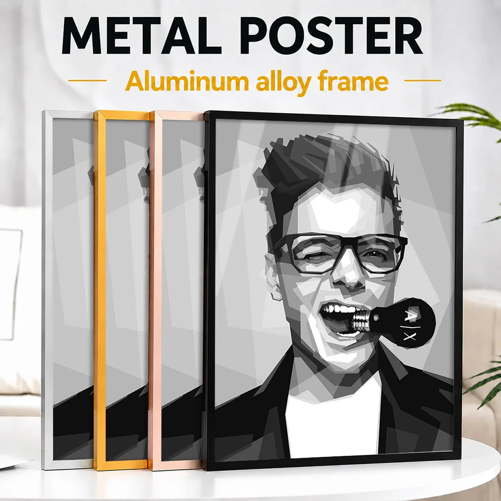 Martin Garrix Colorful DJ Portrait Metal Poster With Aluminum Alloy Frame Personalized Recording Tribute Wall Art For Music Room