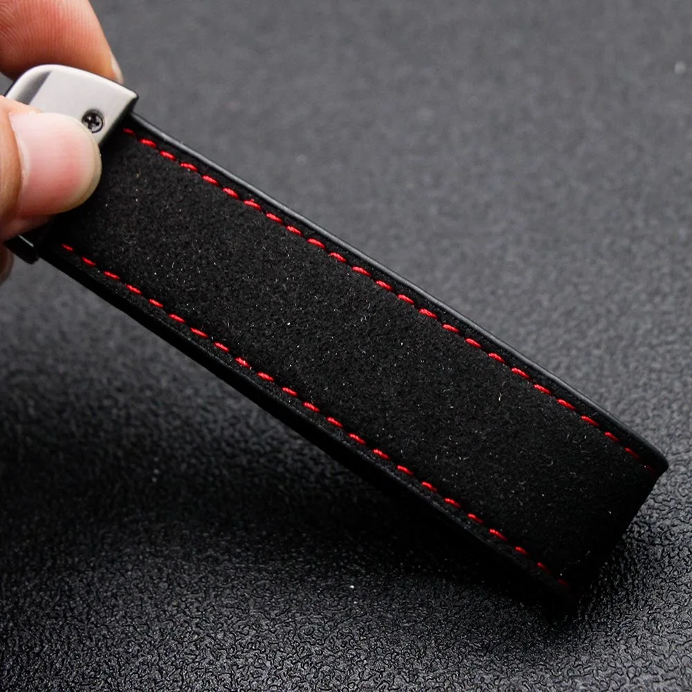 Suede Leather Car Keychain High-Grade Luxury Key Rings Holder Buckle Alcantara Bag Pendant Charms Best Gift for Christmas Xmas