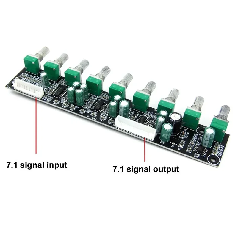 7.1 Preamplifier Tone Amplifier Board DC Power Independent Volume Adjustment Bass Frequency Adjustment Automatic Mute