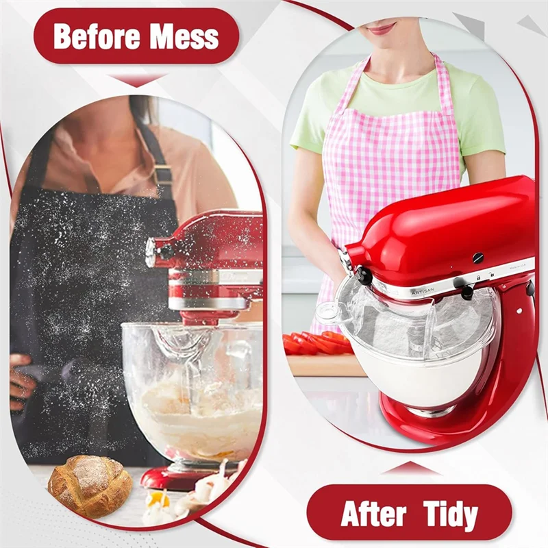درع SOFT-Pouring لرأس الميل كيتشن ايد 4.5-5QT، درع صب الأمان، واقي الرش لوعاء خلاط كيتشن ايد