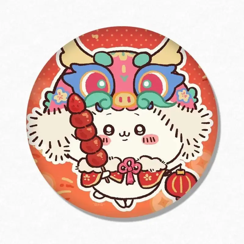 Chiikawa Hachiware Usagi anime peripheral cartoon cute New Year series lion shape brooch badge student school bag accessories