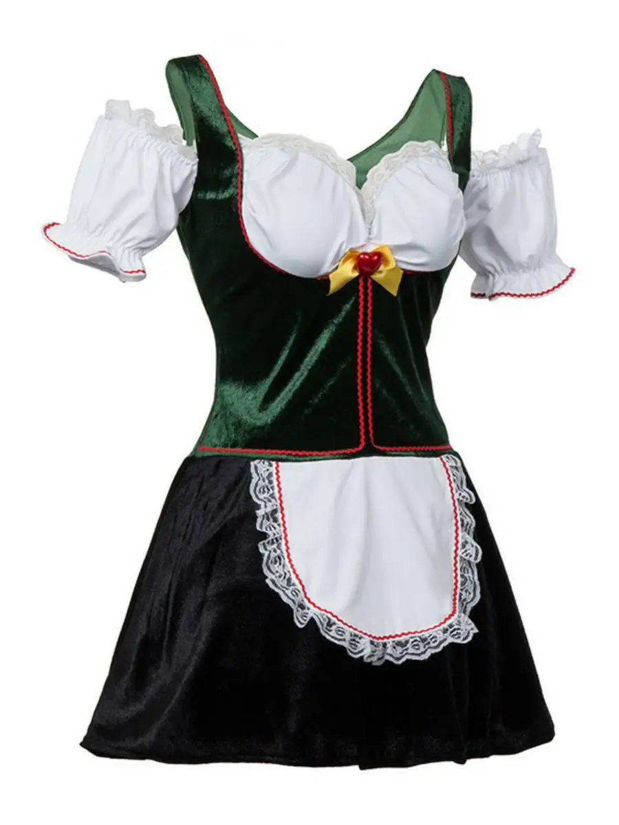 Kostium Barmałki na Halloween, Duży Rozmiar, Festiwal Piwa, Damski Kostium Etniczny na Scenę, Poliester, Wiosna 2023, Moda