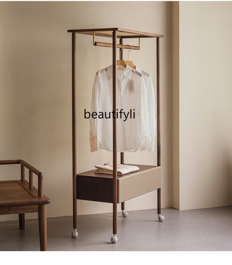 Living Room Mobile Clothes Rack Bedroom Floor Multi-Functional Coat Rack Light Luxury Hanger