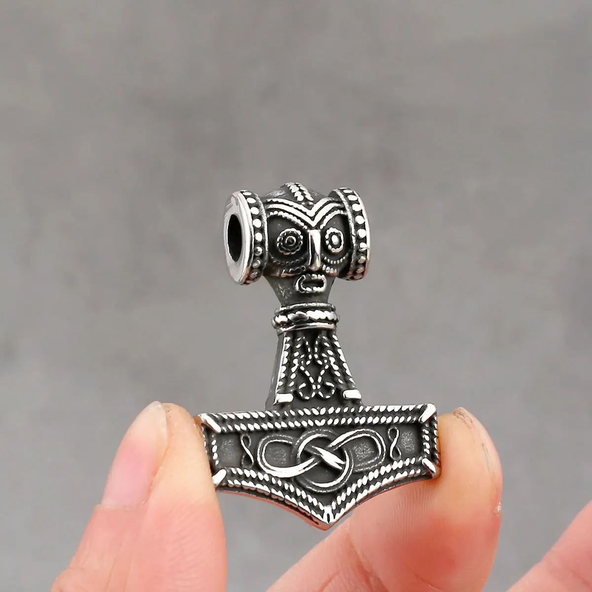 Fashion Viking Anchor Mjolnir Necklace Stainless Steel Men's Celtic Knot Hip Hop Amulet Pendant Vintage Charms Jewelry Wholesale view 4
