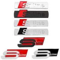 3D Car Metal S Line Logo Badge Emblems Decals Stickers For Audi Sline A3 A4 A6 A8 Q3 Q5 Q7 Q8 S3 S4 S5 S6 S7 B6 B7 B8 B9 C5 C6