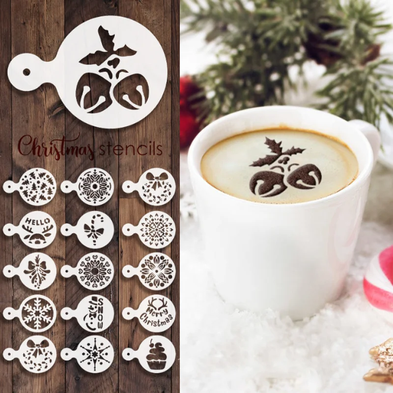 7.5*10.5cm Christmas Tree Stencils DIY Coffee Biscuit Festival Coloring Embossing Decoration Graffiti Painting Template Reusable