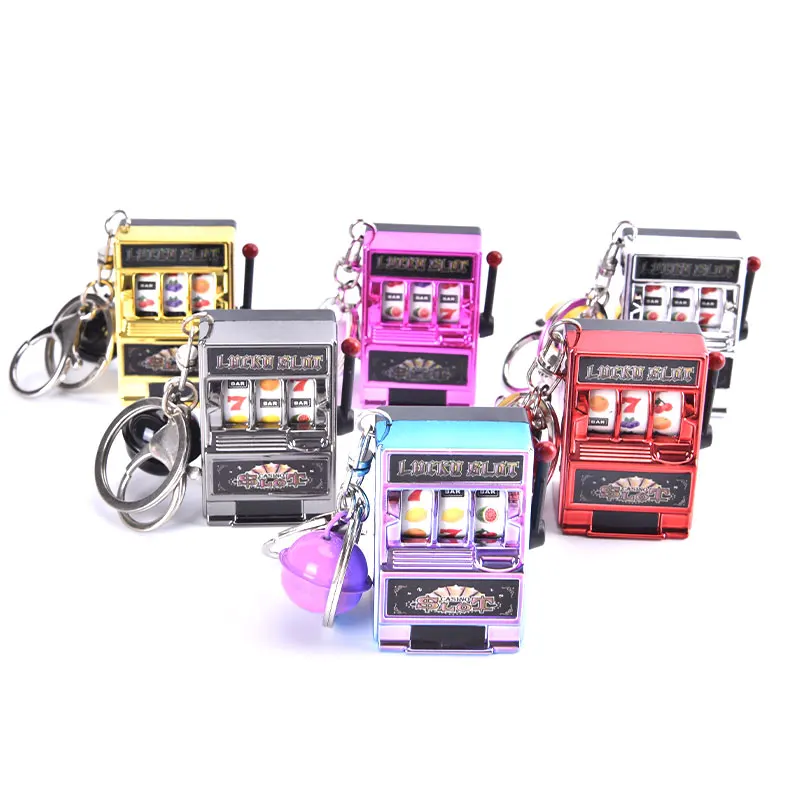 Mini Fruit Slot Machine Keychain Lucky Jackpot Birthday Gift for Kids Toy