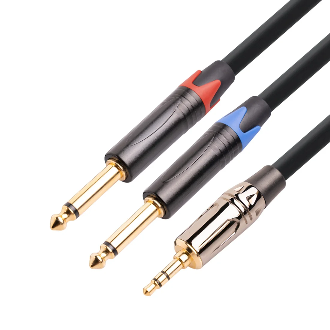 

3.5mm to Dual 6.5mm Adapter Jack Audio Cable Double 6.35mm Male 1/4Inch Mono Jack to Stereo 1/8Inch 3.5mm Aux Cord, 1M