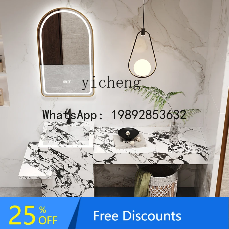A1 Rock Slab Pedestal Basin Creative Insert Plate Countertop Craft Integrated Basin Pedestal Floor-standing Washbasin