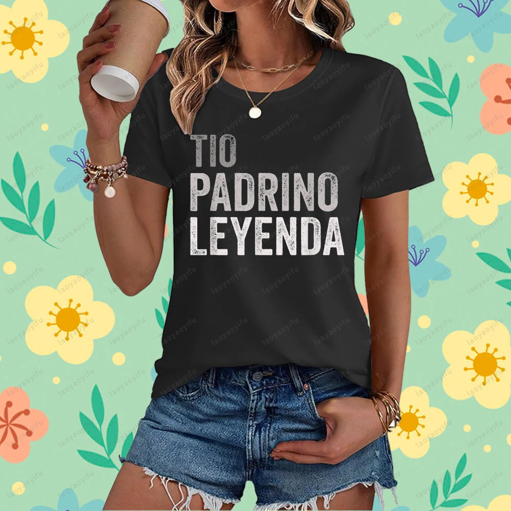 Tio Padrino Leyenda tío español padrino leyenda camiseta Casual moda suelta Harajuku ropa de calle verano Hip Hop hombre camiseta