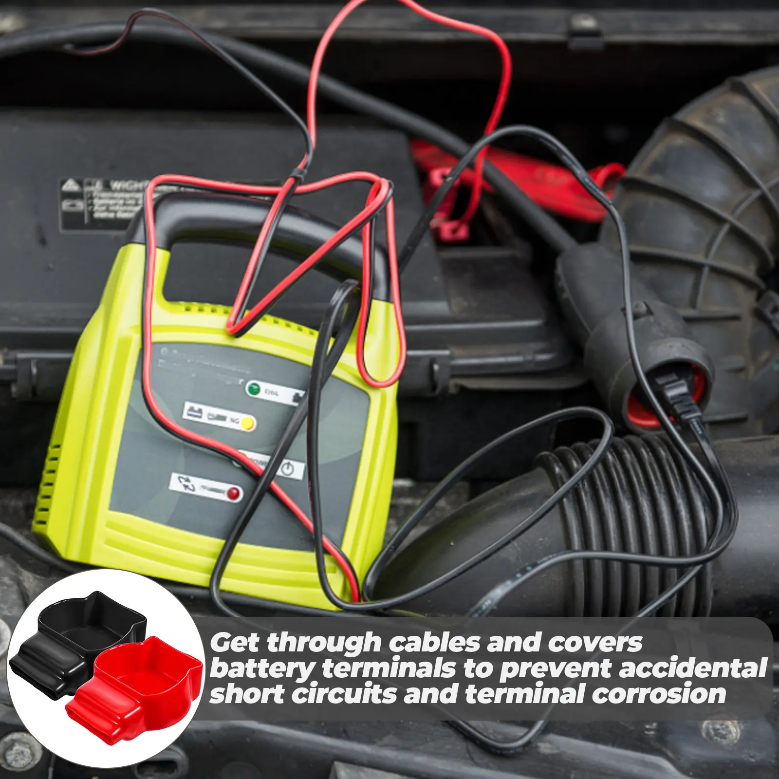 

2Pcs Premium Flexible Battery Terminal Covers Soft PVC Insulator Caps for Automotive Marine Electronics Household Appliances