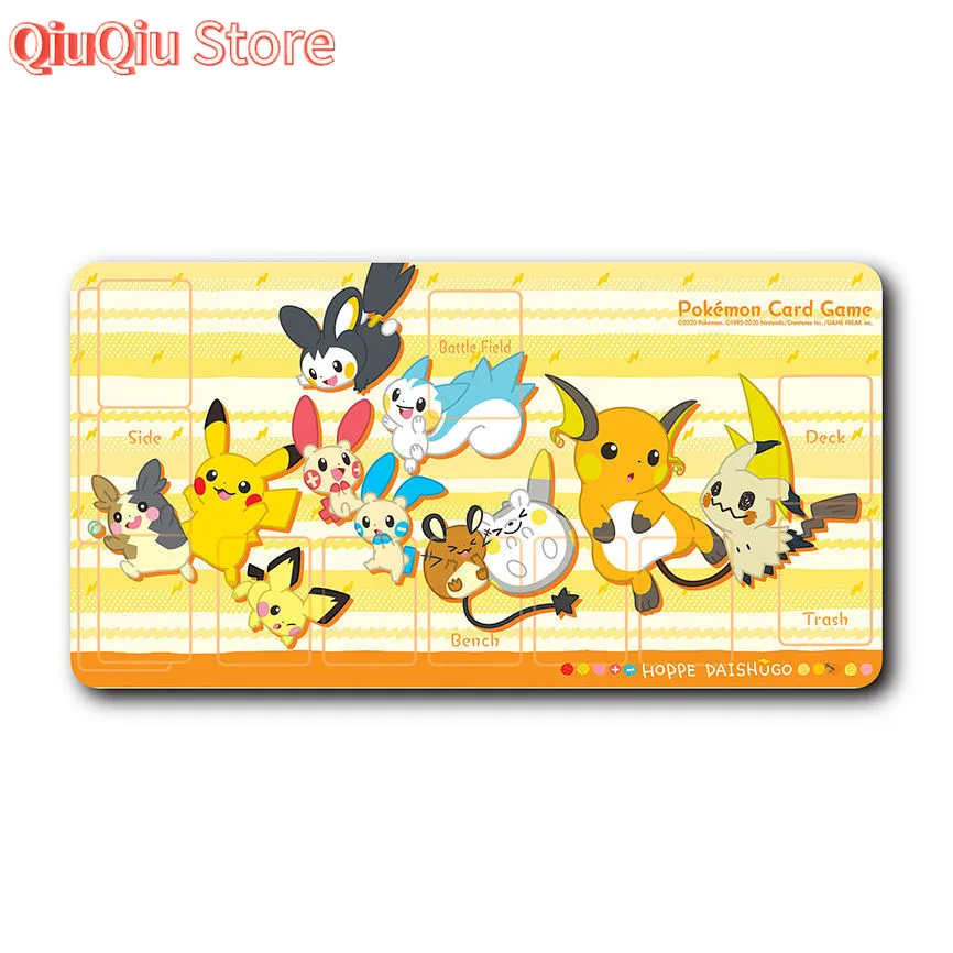 Juego de cartas de Pokémon, tapete doble, tapete de cartas PTCG, monstruos de bolsillo, Froakie Lillie Pumpkaboo