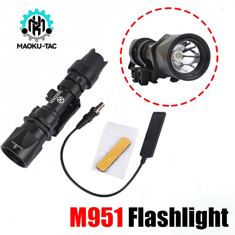 Tactical SF M951 LED WADSN Mark Flashlight Metal Scout Light Outdoor Hunting M600 Weapon Lamp Fit 20mm Picatinny Rail