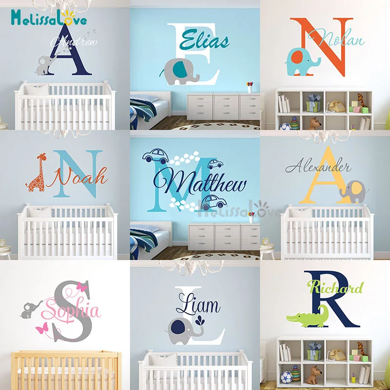 15 Style Custom Name Decal Personalized Baby Room Nursery Decor Removable Vinyl Wall Sticker Mural D671