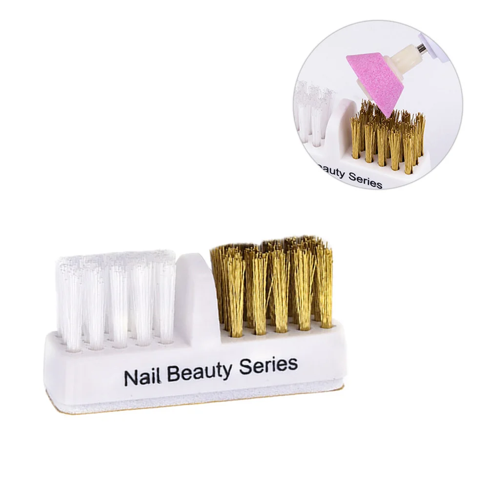 3개입 네일 그라인딩 헤드 클리너 브러쉬 세트, 매니큐어 도구용 이중 타입, 먼지 및 깊은 오염 제거, 미니 실용 네일 케어 키트