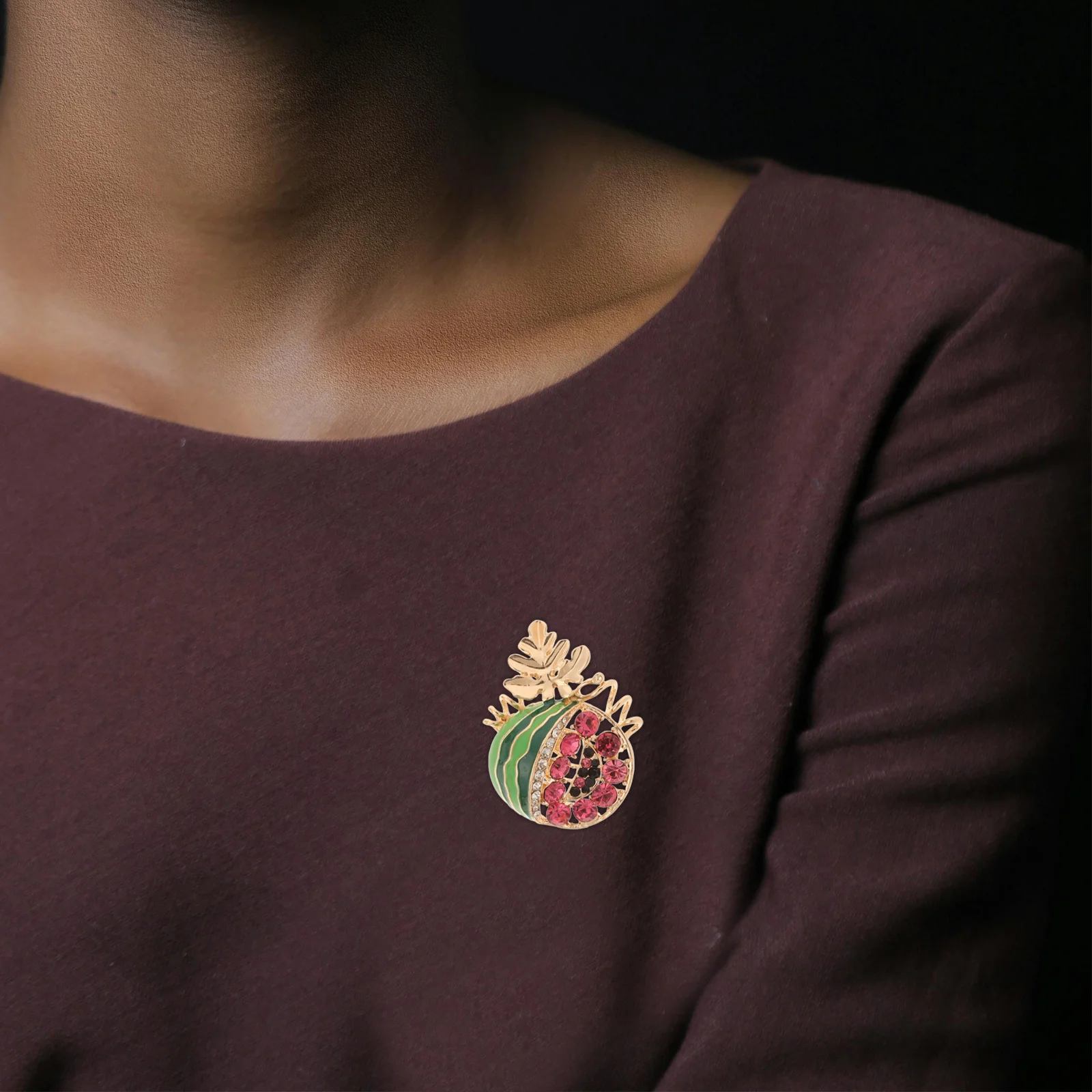 3Pcs Yarn Fruit Brooch Pin Set Grape Pineapple Watermelon Sunflower Lapel Pins Cute School Party Casual Accessories