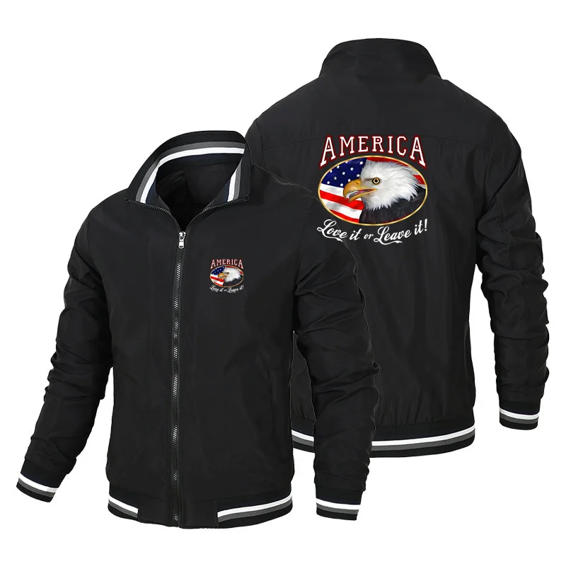 

Fashionable men's Aagle casual loose zipper jacket outdoor sports jacket windbreaker jacket men's clothing