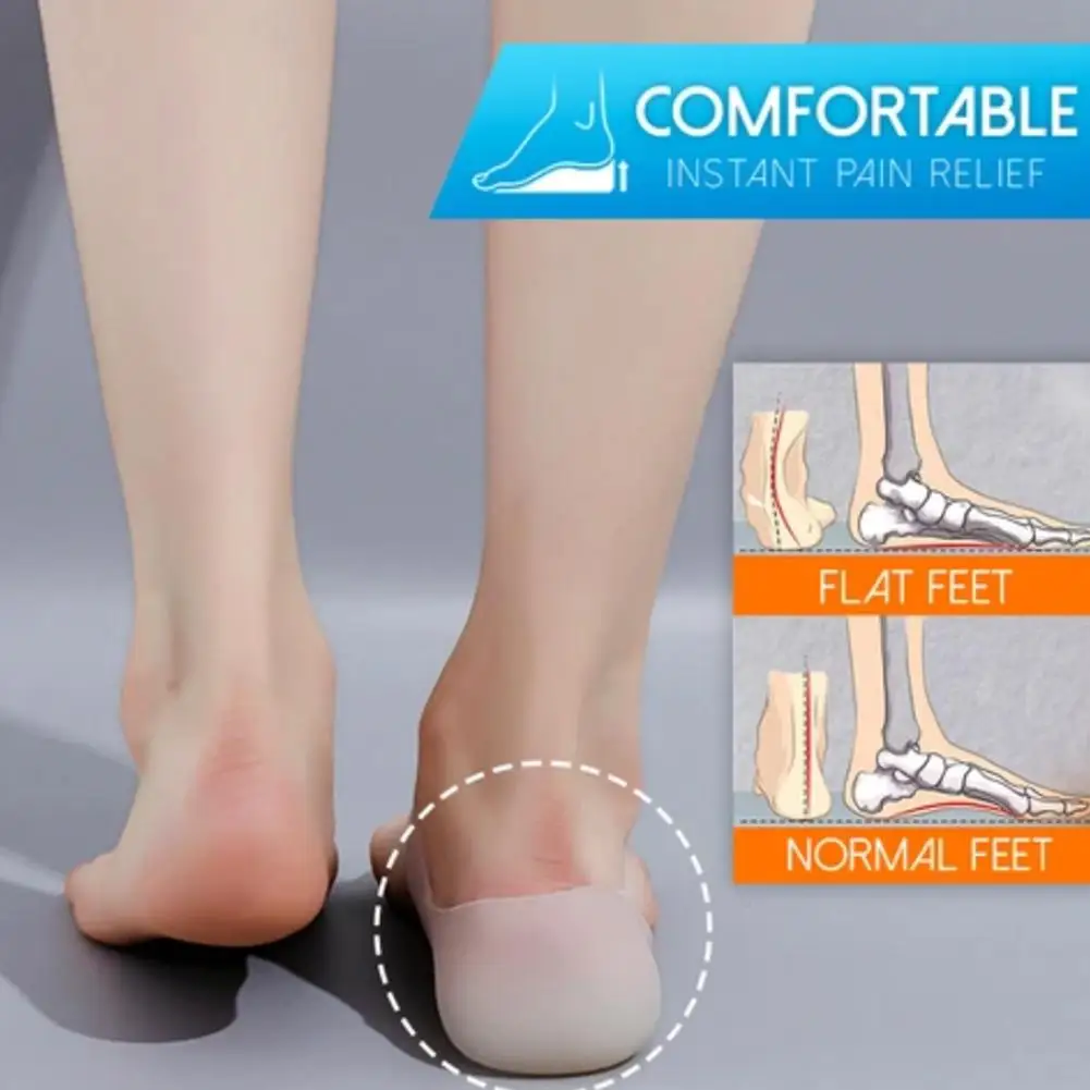 1 pasang kaus kaki silikon penambah tinggi tidak terlihat untuk pria wanita 3cm 4cm 5cm bantalan hak elastis perawatan kaki Q1A3