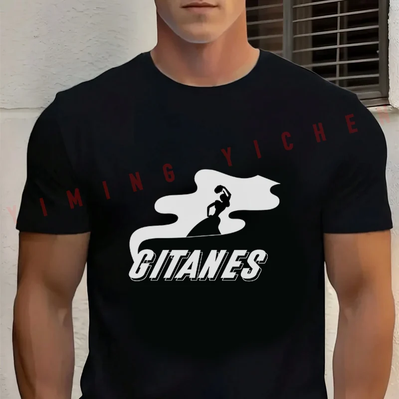 Camiseta de algodón de verano para hombre, camiseta funcional con gráfico de cigarrillos GITANES, camiseta básica informal de manga corta con cuello redondo, camisetas Unisex