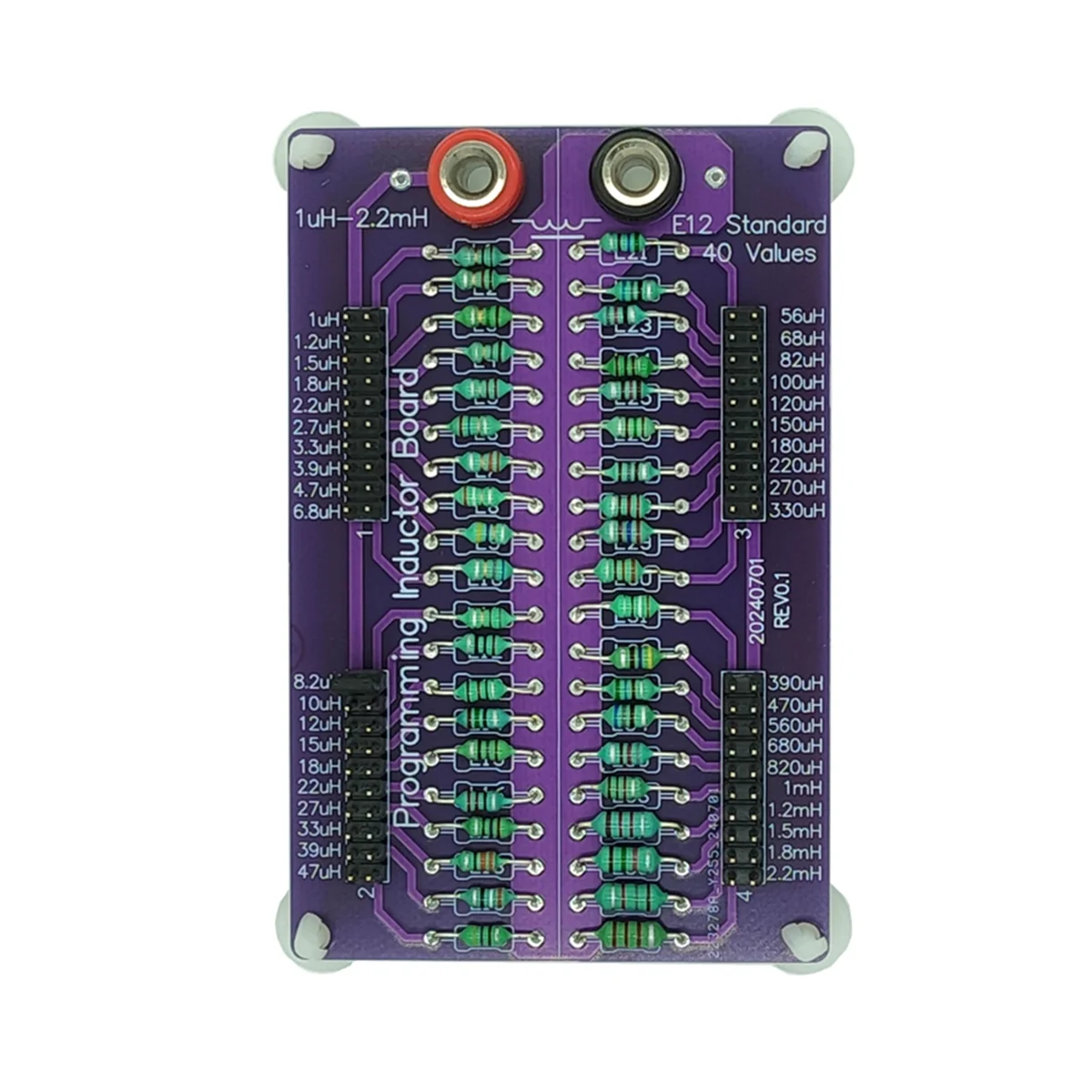 ABKM 1uH to 2.2mH E12 Standard 40 Values Programmable Inductor Board with 4mm Banana Sockets Inductance Substitution Box