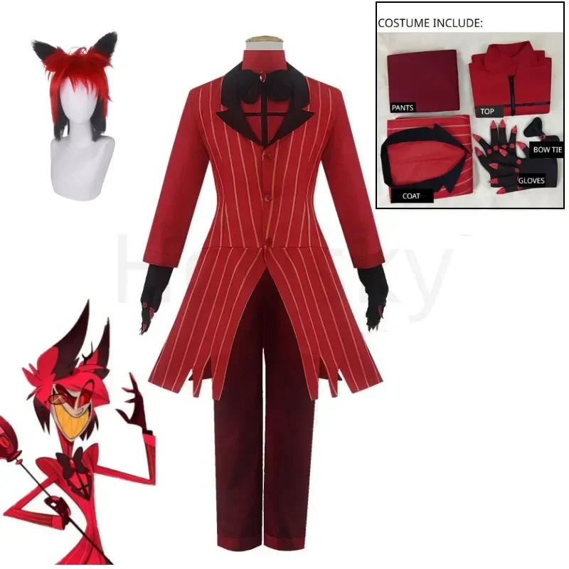 

Anime Alastor Cosplay Costumes Wig Cosplay Halloween Hotel Unisex Halloween Costume Full Set Stage Performance Uniform