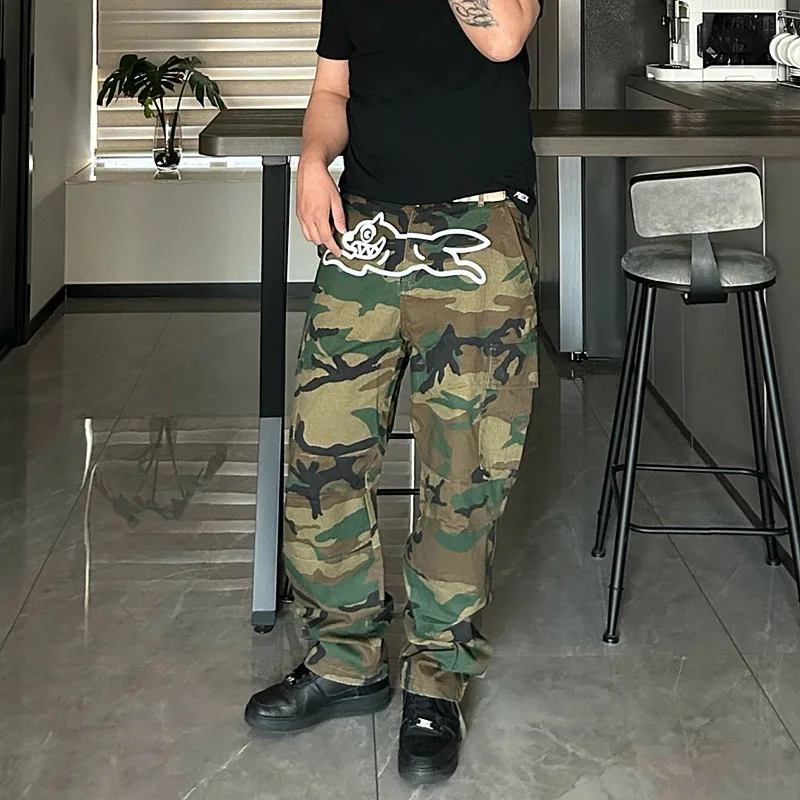 

2024 Pantalon Y2K Fashion Fly Dog Print Camouflage Baggy Jeans Cargo Pants Men Clothes Streetwear Gothic New Rock Long Trousers