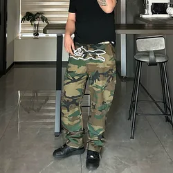 2024 Pantalon Y2K Fashion Fly Dog Print Camouflage Baggy Jeans Cargo Pants Men Clothes Streetwear Gothic New Rock Long Trousers