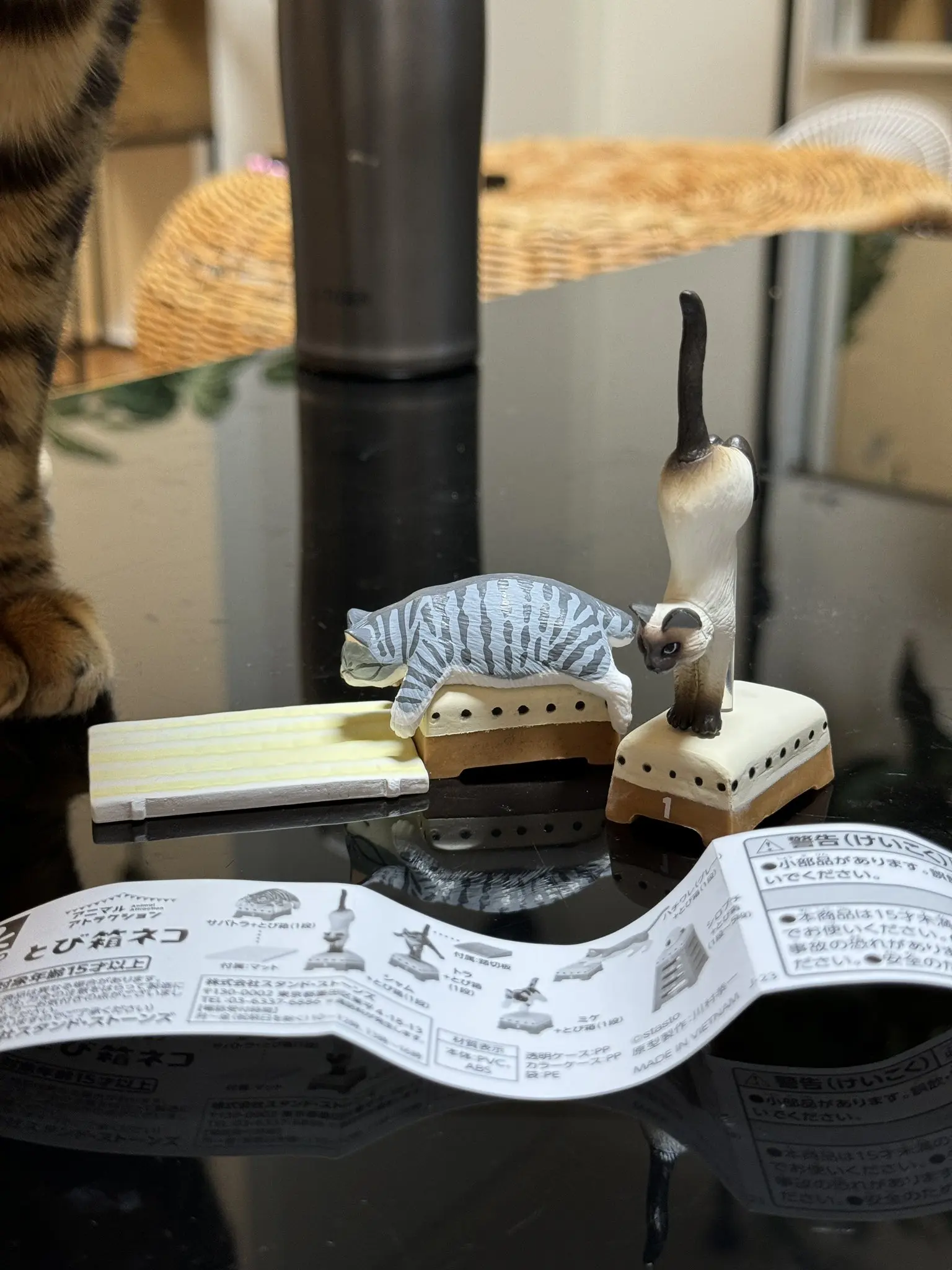 Stasto stand stone capsule toys Animal Attraction Jumping Box Cat new colors cute Sabatara tabby Siames calico cat figures
