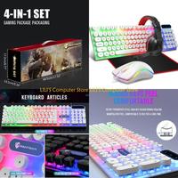 A52B Gaming Bundle Keyboard +Mouse +Pad +Headset Combo Mechanical Feeling for Gamer