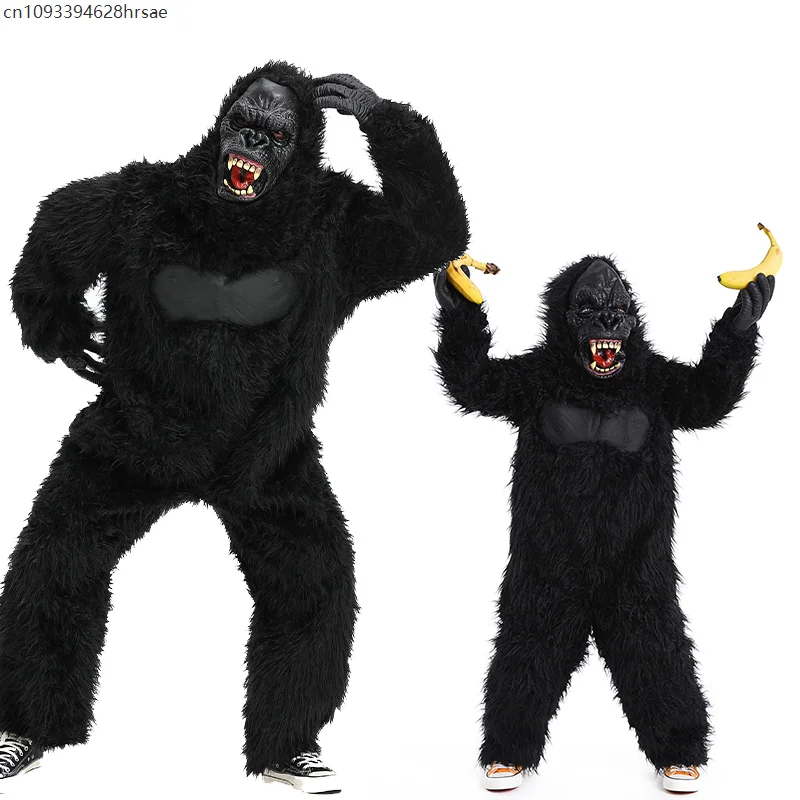 

2025 New Arrival Boy Chimpanzee Costume Mens Premium Black Gorilla Jungle Fancy Dress Up For Halloween