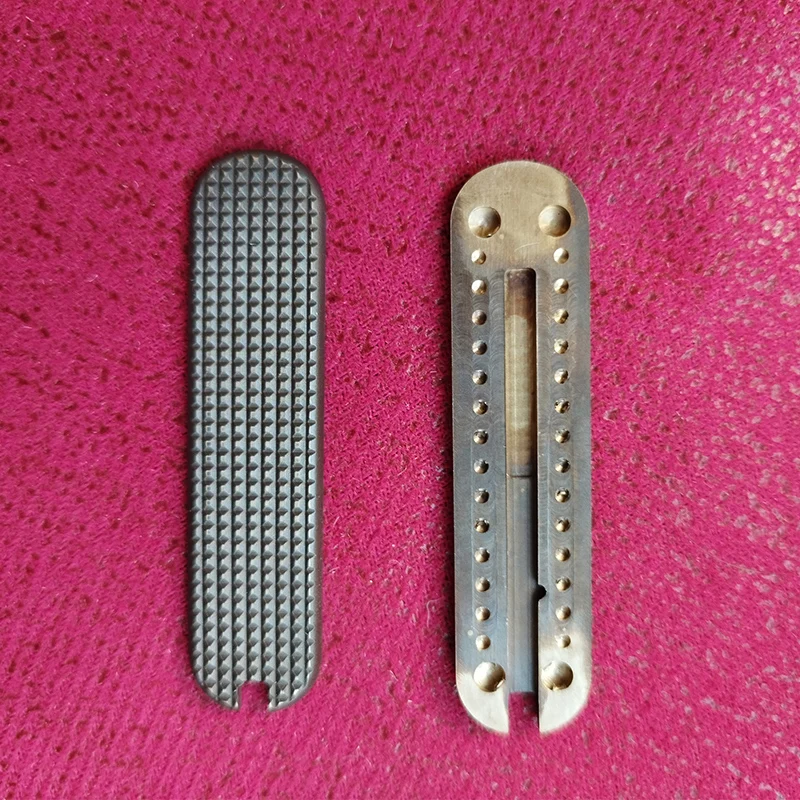 6 Types CNC Knife Brass Handle Scales for 58MM Victorinox Swiss Army Knives SwissArmy Grip DIY Make Replace Accessories Parts