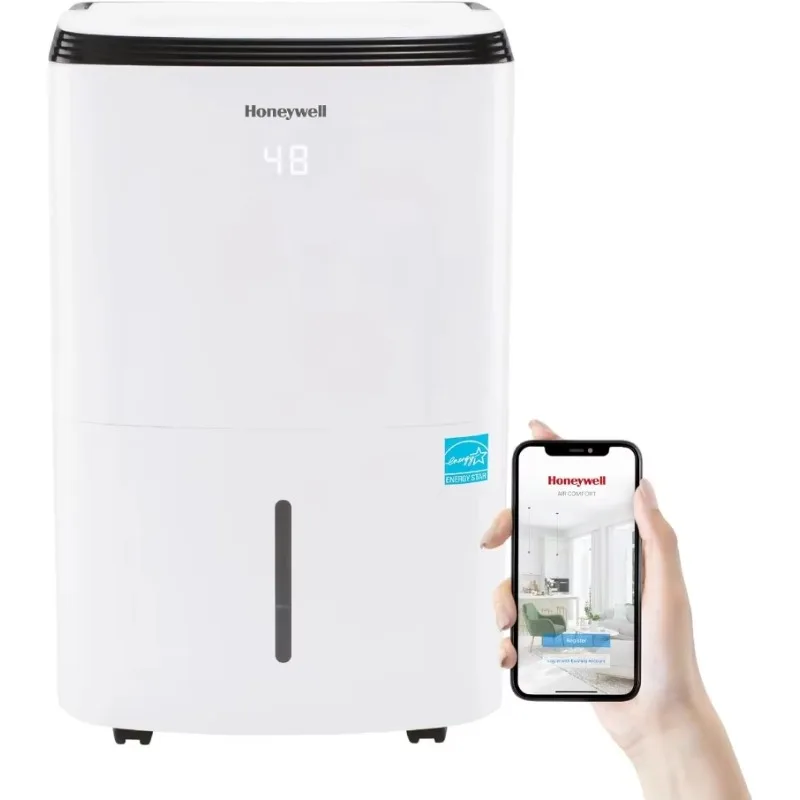 Honeywell 4000 Sq. Ft. Smart Dehumidifier for Home Basements & Large Rooms, w/ WiFi, Alexa Voice Control and Anti-Spill, 50 Pint