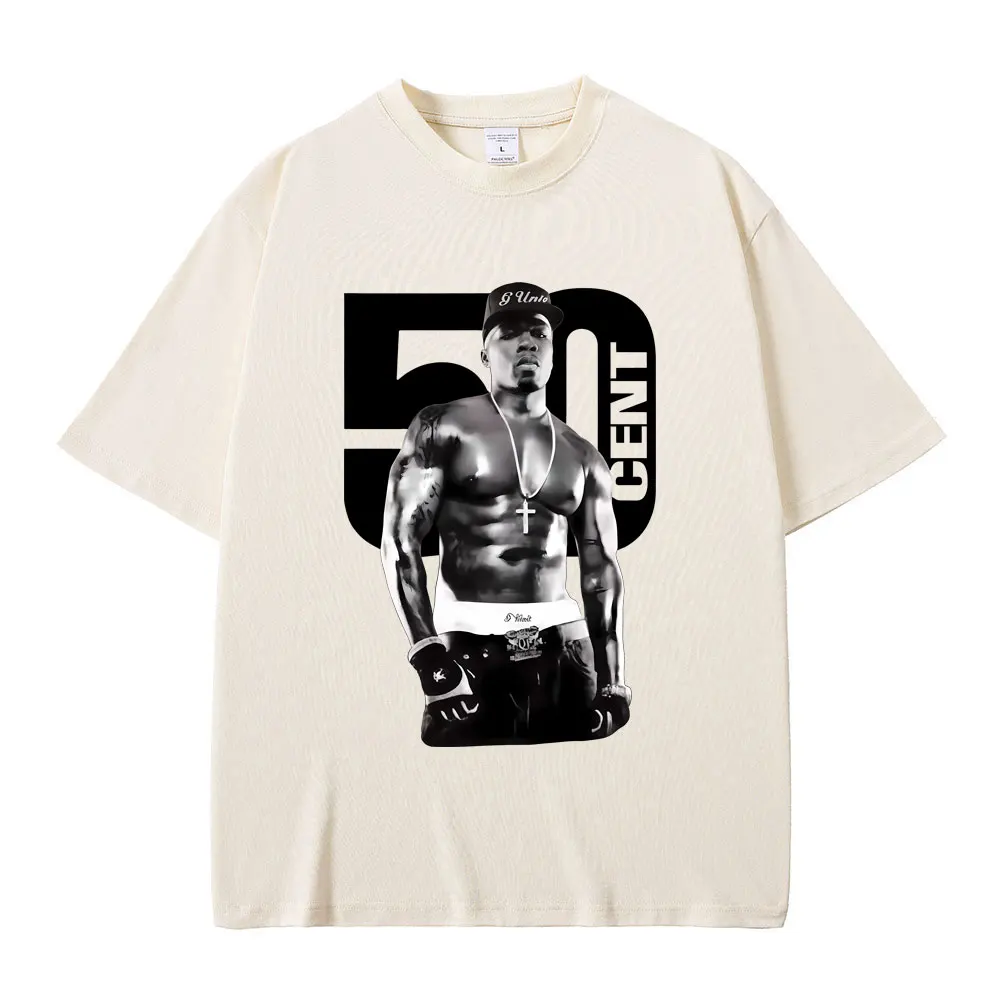

Rapper 50 Cent Fashion T-shirt Men Women Clothing Vintage Hip Hop Oversized Tshirt Male Casual Soft Cotton Short Sleeve T Shirts